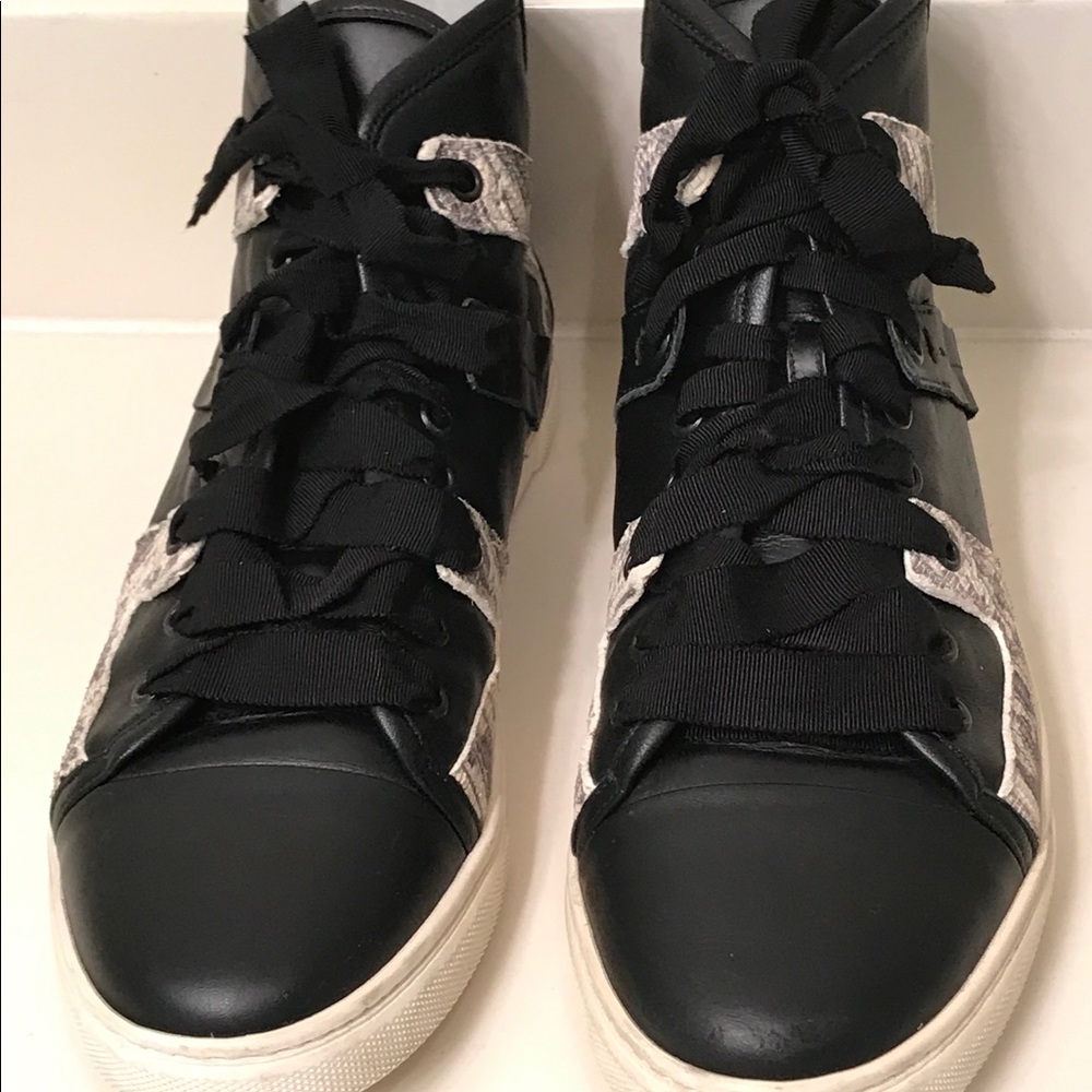 Lanvin Leather Snake High Top Sneaker - Picture 4 of 9